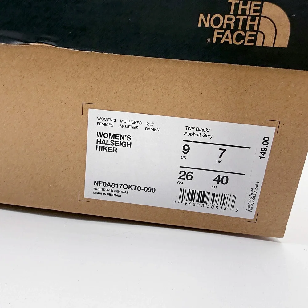 The North Face Halseigh Hiker Women Size 9 Black Asphalt Grey NF0A817OKT0-090
